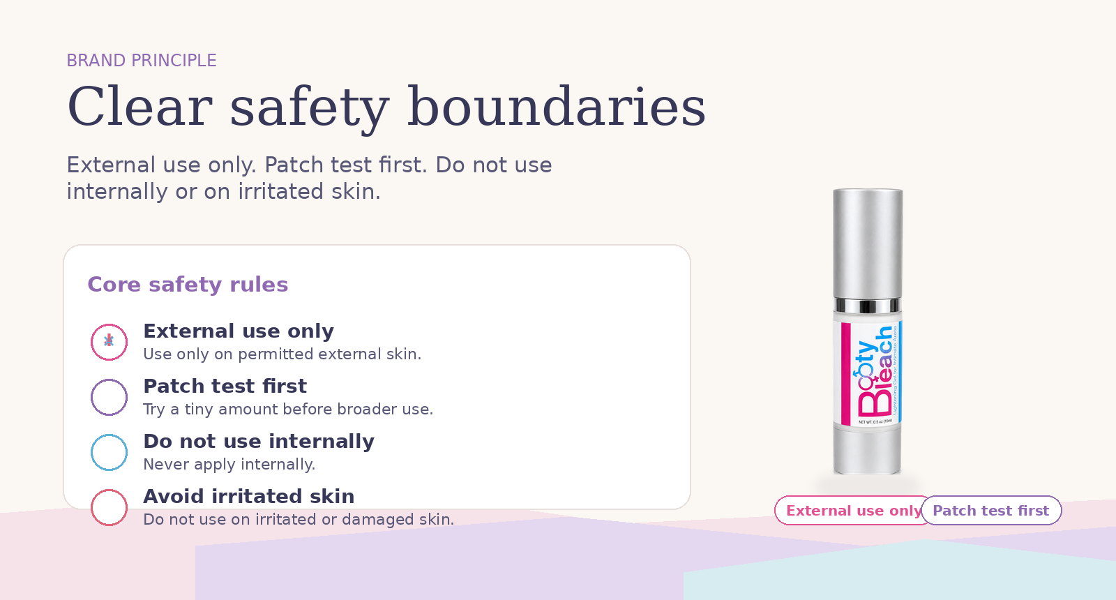 Booty Bleach clear safety boundaries graphic