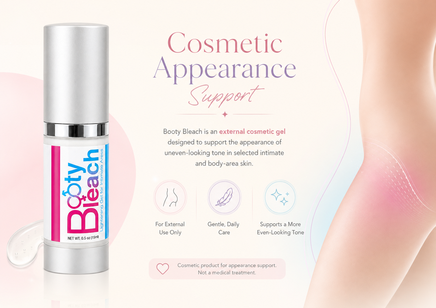 Booty Bleach cosmetic appearance-support overview